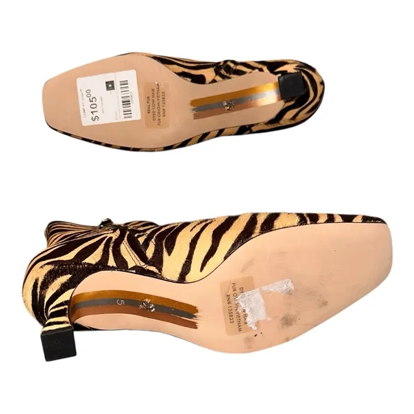Sam Edelman Lizzo Tiger Print Martini Heel Boot Calf‎ Hair Women's Size 5 NWOB - Image 8