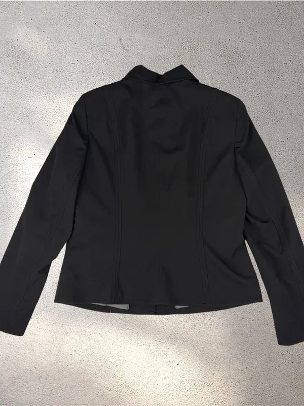 Worthington Works Zip Up Blazer Women’s 12 Black Biker Grunge Chic Nana Workwear - Image 4