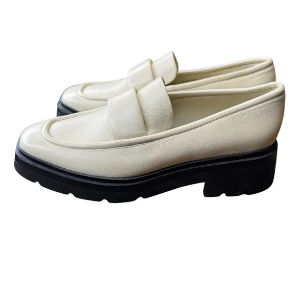 ✨ Vince Robin Women’s Leather Loafers‎ Cream White Slip-On Shoes Chunky Sole ✨ - Image 5