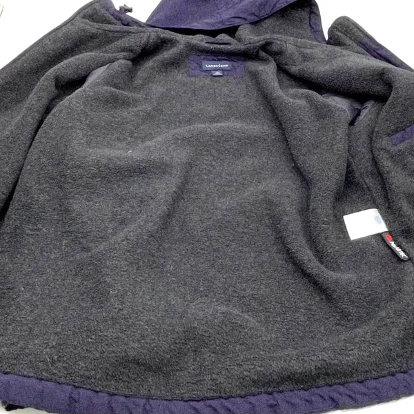 Lands' End Womens M Windbreaker Fleece Lined Jacket Full‎ Zip Hooded Purple - Image 7