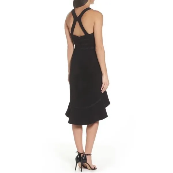 Foxiedox Aviana High Low Halter‎ Dress in Black Size Extra Small - Image 2