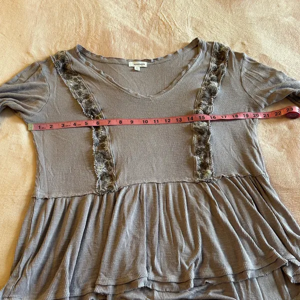 Eyeshadow lavender long sleeve peplum top oversized L - Image 9