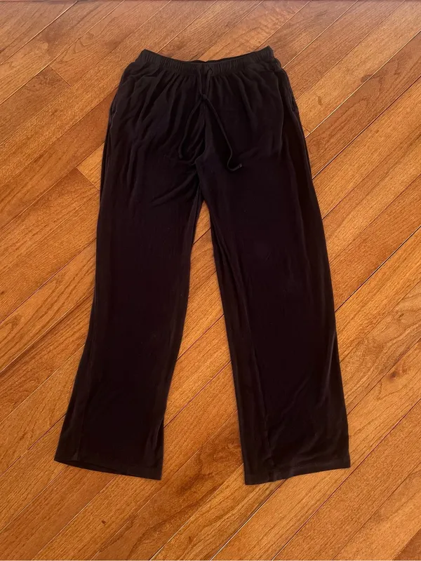 Uniqlo Black Wide Leg Drawstring Easy Pants Size Small - Image 2