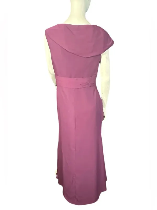 KMQSY V-Neck Ruched Evening Gown with High Leg Slit Plum Size 10 NWT - Image 4