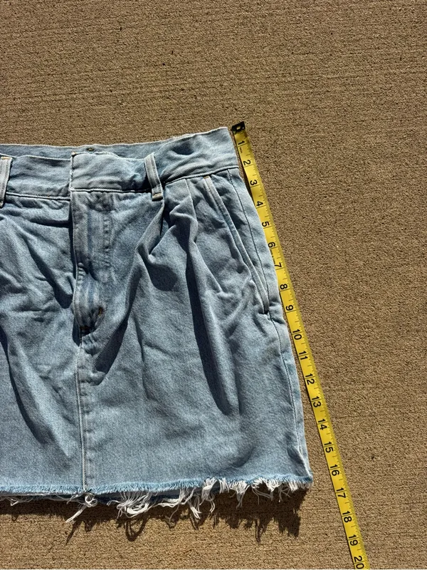 Agolde Becker XS 25 Denim High Rise Mini Skirt Light Wash Pleated Tailgate SEC - Image 5