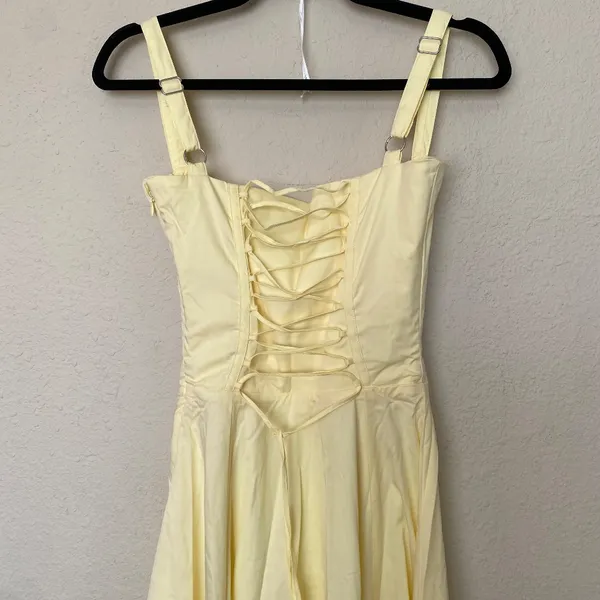 HOUSE‎ OF CB 'Carmen' Buttercup Bustier Sundress yellow NWOT size XS - Image 9