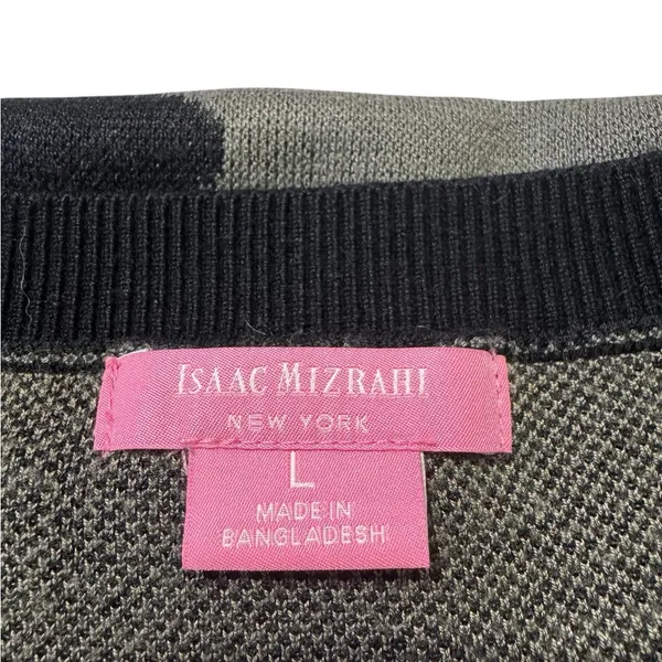 Isaac Mizrahi Green and Black Camo Pullover Knit Crewneck Sweater - Image 5
