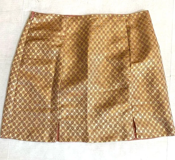 SHEIN Curve two piece metallic gold & pink 2 piece skirt & top set Sz 2X - Image 4