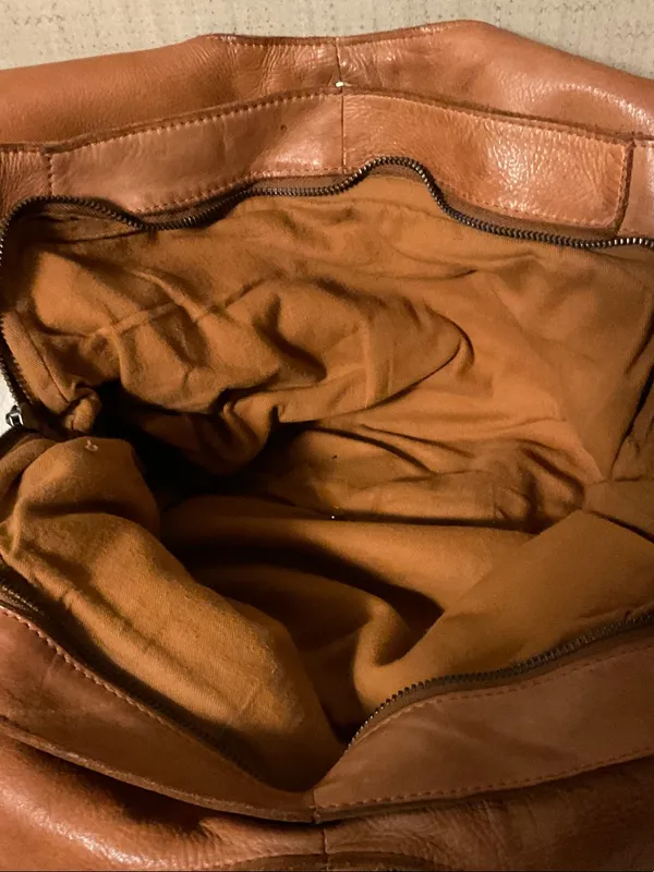 Woven Center Detail Hobo Bag in Brown - Image 6