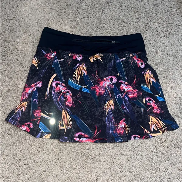 Lululemon Pace Rival‎ Mid-Rise Skirt Long Veiled Floral Black Multi 2 - Image 5