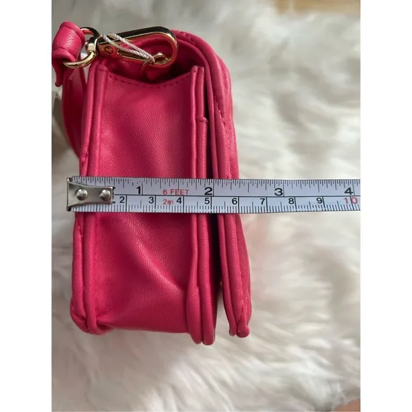 Valentino Orlandi Pink Quilted Crossbody Vegan Leather Purse Barbiecore - Image 8