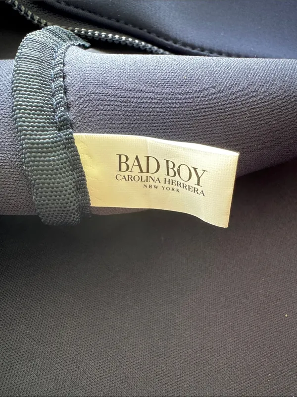 Carolina Herrera Bad Boy Navy Blue Neoprene Duffle Travel Tote Bag - Image 8