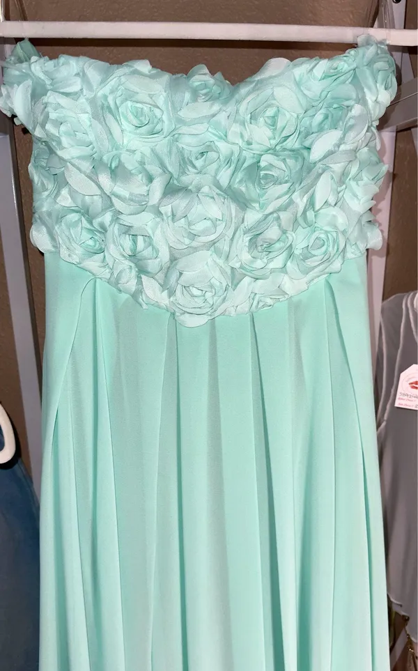 Boutique Strapless floral and satin prom dress XS - Image 3
