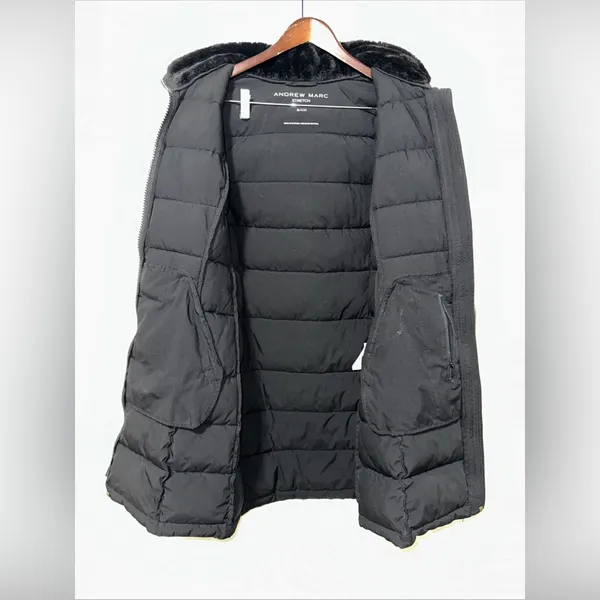 Andrew Marc Stretch Ladies Long Parka Detachable Hood Jacket S - Image 7