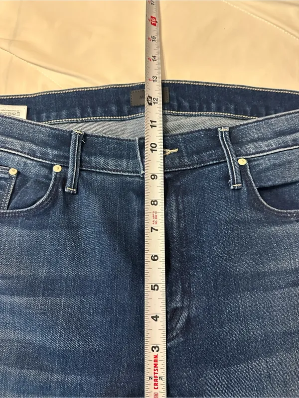 MOTHER The Down Low Weekender Heel in the color High Tide -Flare Jeans - Size 34 - Image 15