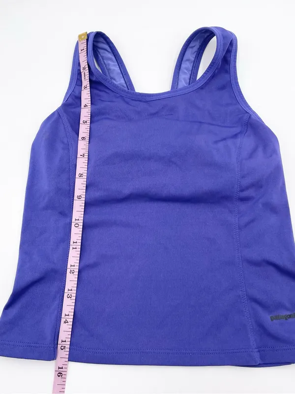 Vintage Y2K Patagonia Capilene Crop Tank Top Size Small Purple Tight Fit Cropped - Image 11
