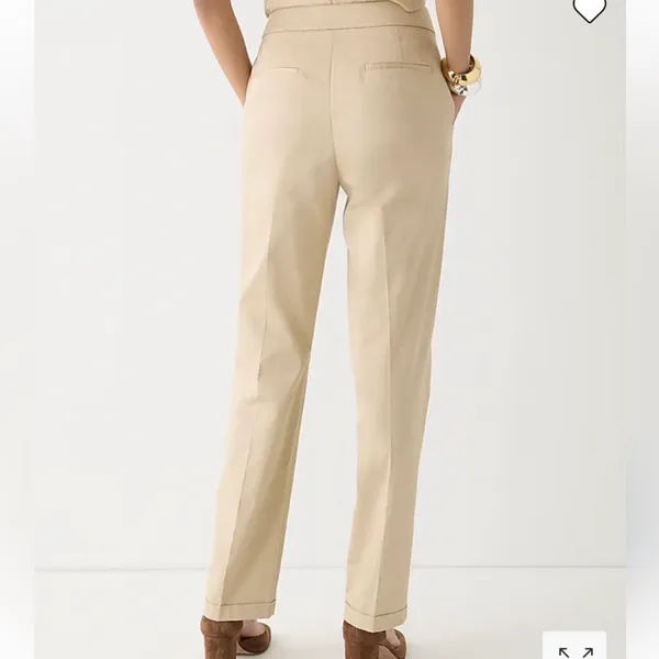 NWT J. Crew Kate Cuffed Hem Straight Leg Pant Pants Light Khaki Size 12 - Image 2
