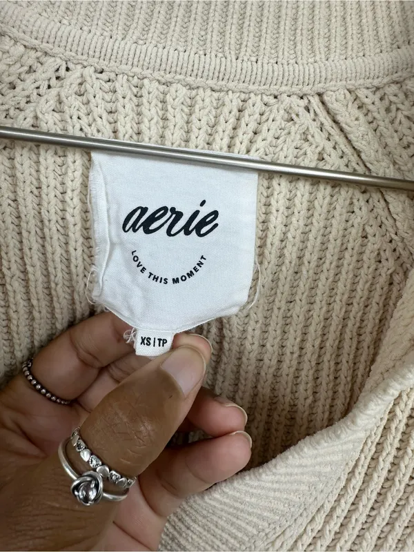 Aerie Sugar Rush Chenille Sweater Size XS Boho Cozy Loungewear - Image 8