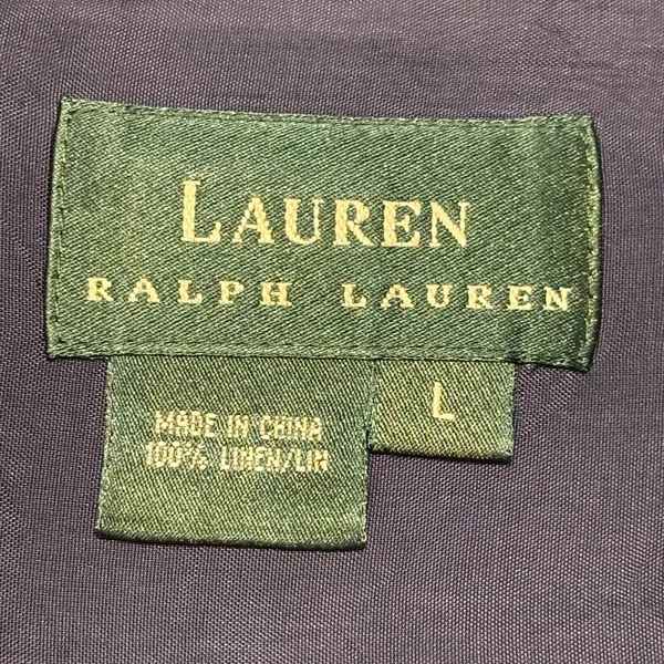 Lauren Ralph Lauren Linen Shacket Womens Blue Front Button Pockets size L - Image 6