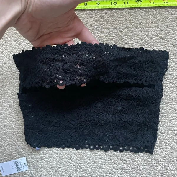 Aerie Black Lace Strapless Bandeau Top XS NWT - Image 5