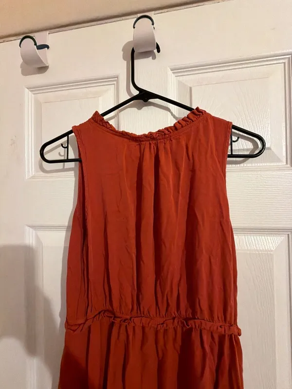 Kirundo Women's Solid Color Rust Sleeveless Midi with Ruched Waist HOM1146-F - Image 5
