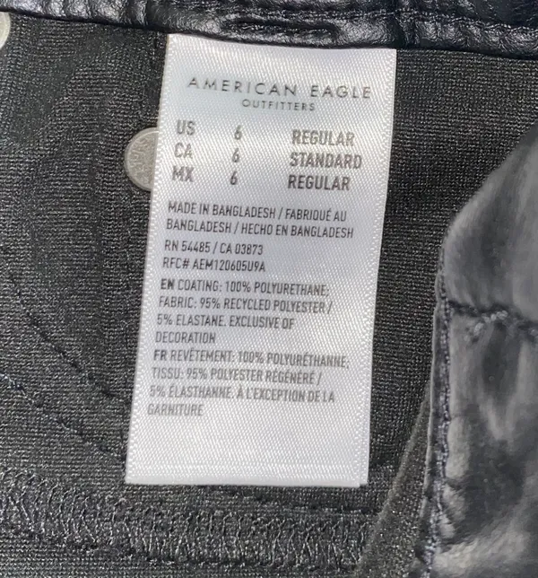 American Eagle Outfitters Womens Black Stretch Vegan Leather Pant Size 6 - Image 13