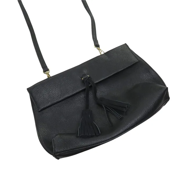 Anthropologie Dreia Envelope Crossbody Bag Black Medium Bag Tassel Faux Leather - Image 4