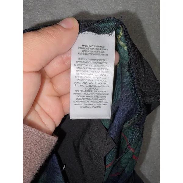 NWT‎ Lauren Ralph Lauren Plaid Tartan Cuffed Ankle Trousers Women's 2 Wool Navy - Image 9