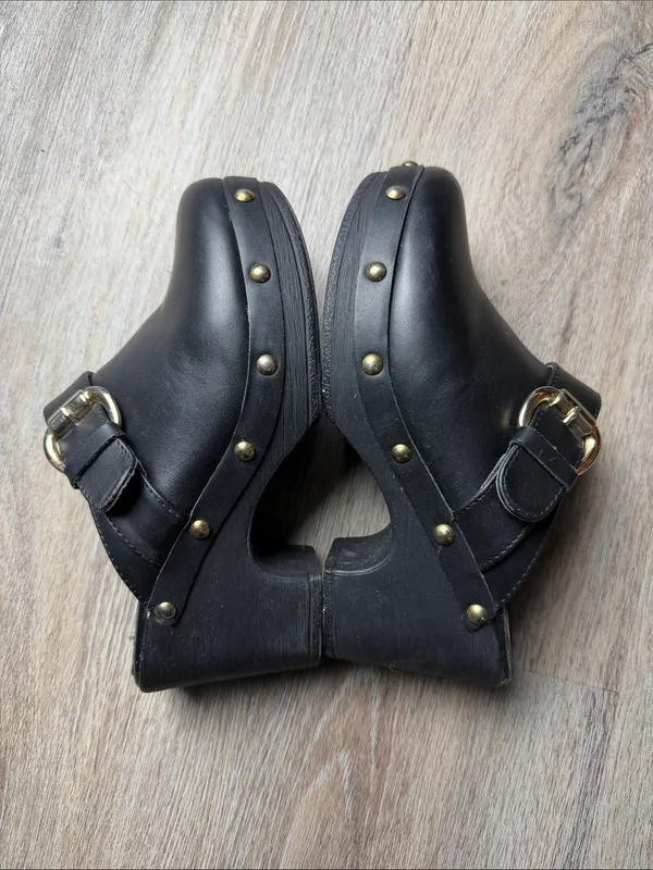 Steve Madden Leather Studded Platform Clogs – Women’s Size 6M - Image 3