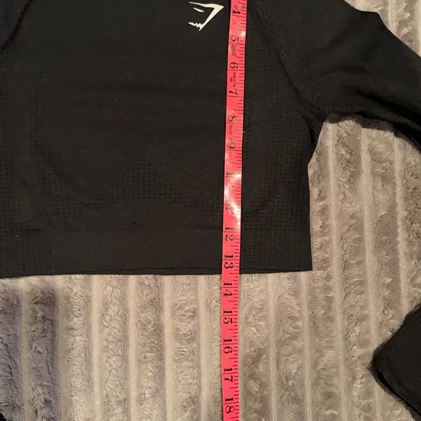 Gymshark Vital Seamless 2.0 Long Sleeve Crop‎ Top Black Small B1A3D - Image 5