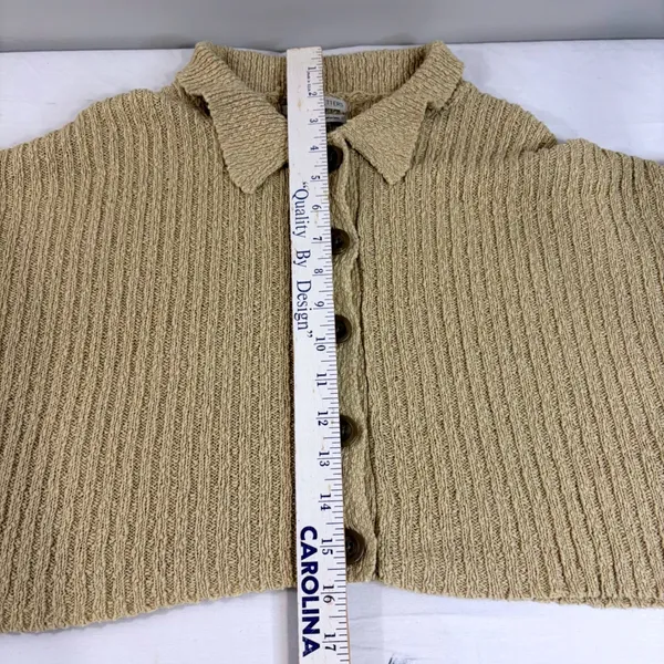 Urban Outfitters Oversized Cropped Cardigan Tan‎ Beige Ribbed Knit Sweater Small - Image 6