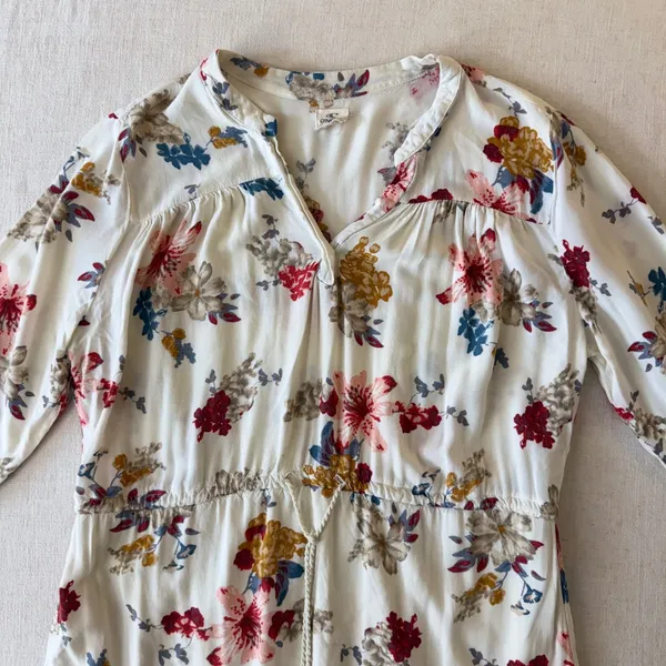 O'Neill floral boho peasant mini dress 3/4 sleeve‎ festival cottagecore medium - Image 4