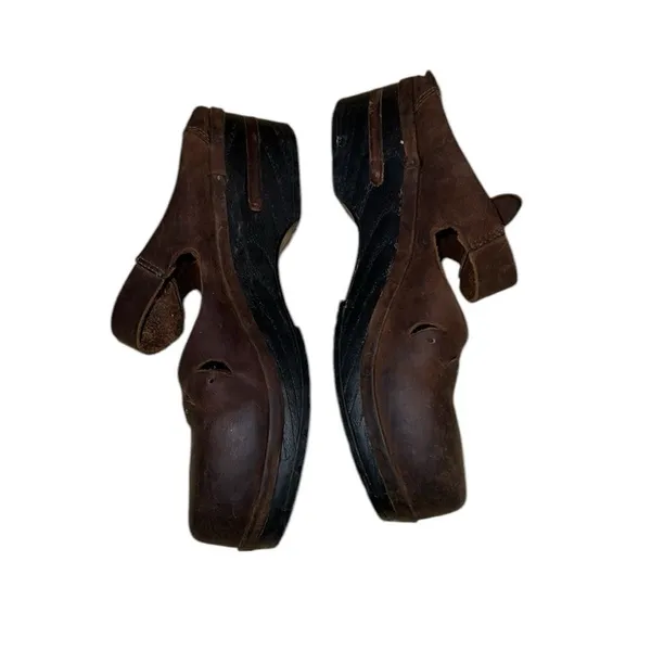 Zeeta Brown Leather Mary Jane Mules Shoes Size 6.5 - Image 3