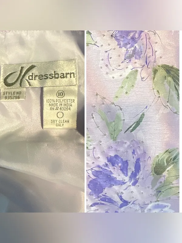 Vintage Y2k Dress Barn Purple Floral Print Satin Sheen Skirt Set (10) - Image 13