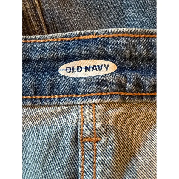 Old Navy Denim Mini Skirt Women 16 Blue Distressed Raw Hem Cotton Jean A Line - Image 5