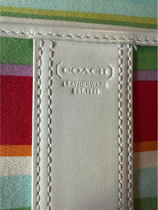 Y2K Vintage Coach Striped Swingpack Crossbody - Image 3