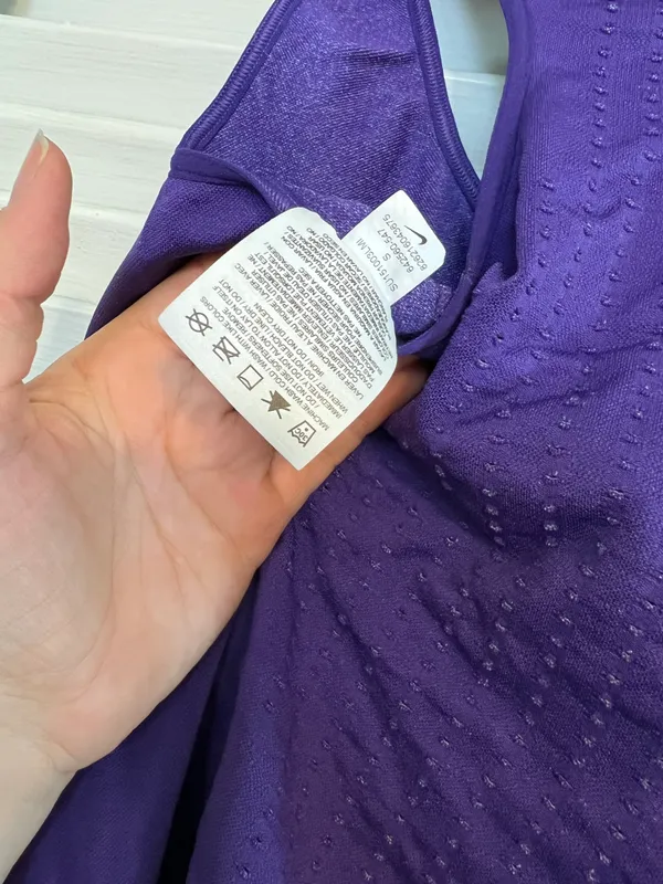 Nike SM Pro purple Razor Back Fitted Tank Top - Image 4