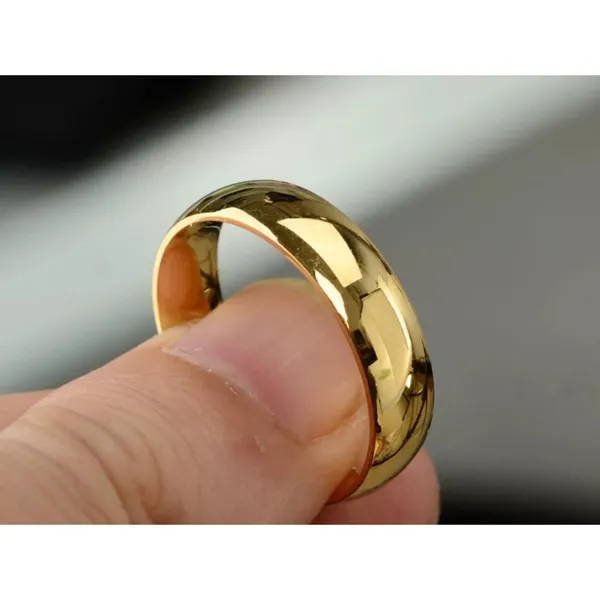 4.5mm Plain Gold Stainless Steel Ring - Image 3