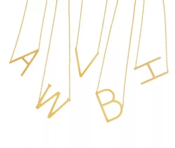 Gold Initial Pendant Necklace Letters A-Z - Image 2