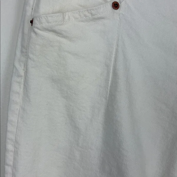 Zara Wide Leg High Rise White Jeans Women’s Size 6 Baggy Denim Relaxed Fit - Image 4