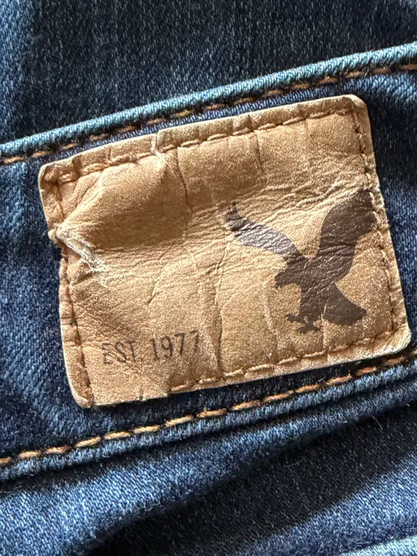 American Eagle Women’s Jeggings Super Stretch Dark Blue Jeans - Image 3