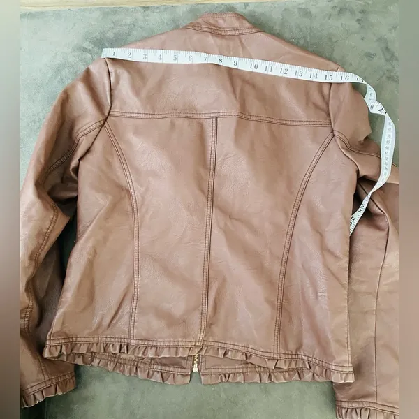 Baccini Leather Jacket for women.Size: PM - Image 8