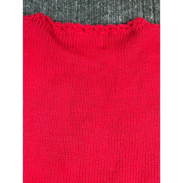 Vintage 90s Christmas Sweater TIARA Women L Red Tree Embroidered‎ Embellished - Image 15
