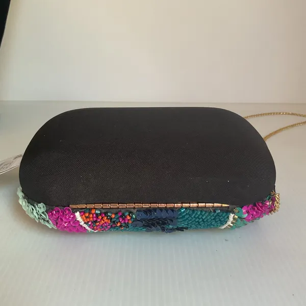 Sequin Clutch Multicolor Hard Case Evening Bag Prom Wedding Purse - Image 6