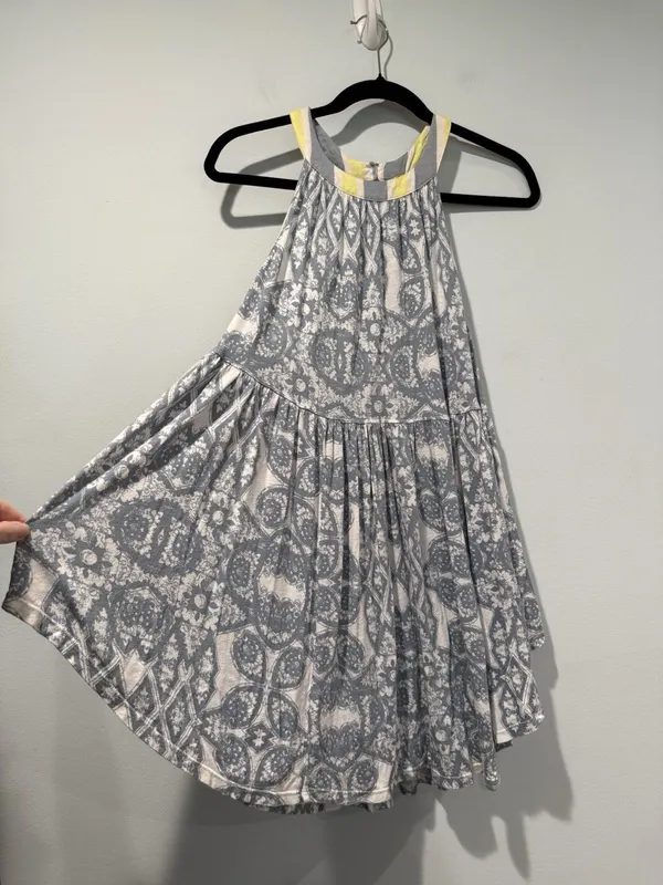 Free People Mini Dress Womens Medium Boho Flowy Euro Summer Festival Indie Linen - Image 3