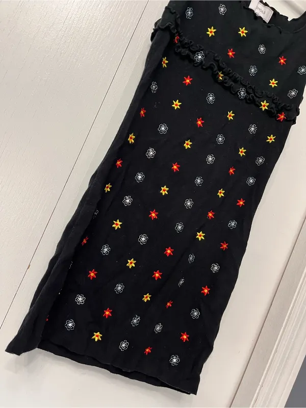 RIHOAS Black Sleeveless Star Sweater Viscose Pop Mini Dress Women’s Sz S EUC - Image 3