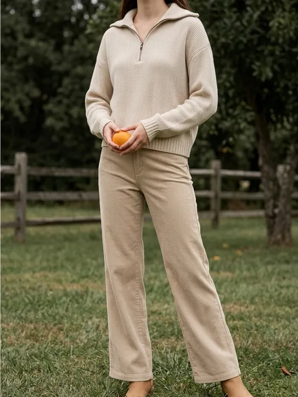 Hollister Beige Half-Zip Knit Sweater - Image 12