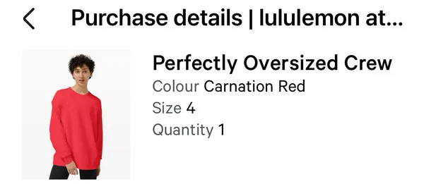 Lululemon Women’s Perfectly Oversized Crew Colour Carnation Red Size 4 - Image 5