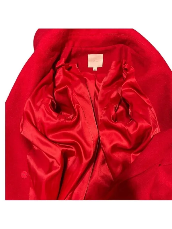 A Loves A Women's Red Wool Belted Coat Size Small - Image 7