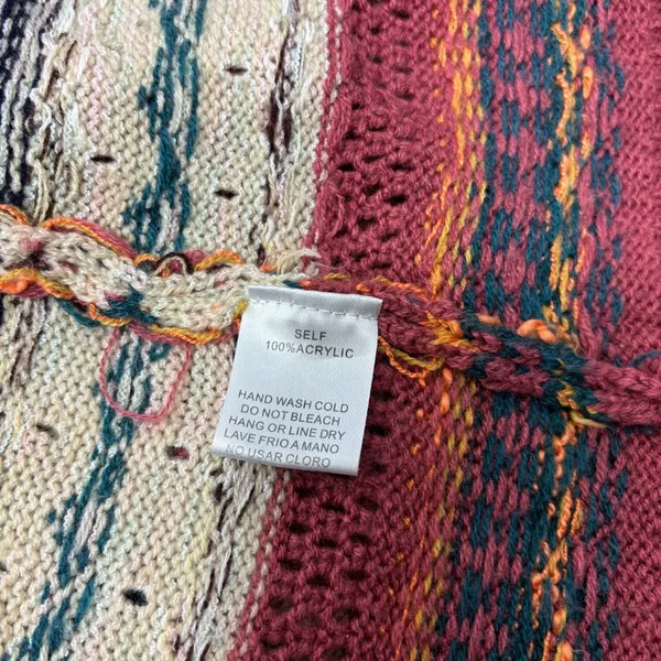 Easel Multicolor Oversize‎ Patterned Boho knit cardigan Size S - Image 6